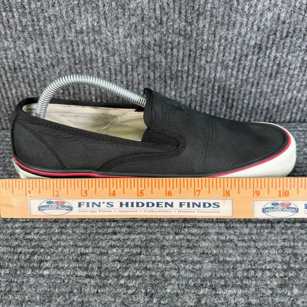 Polo Ralph Lauren Mytton Men’s 8.5 Black Nubuck Slip On Sneakers Shoes